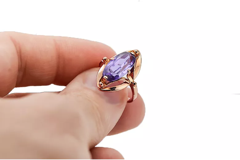 Original Vintage 14K Rose Gold Alexandrite Ring Vintage Jewlery vrc047r